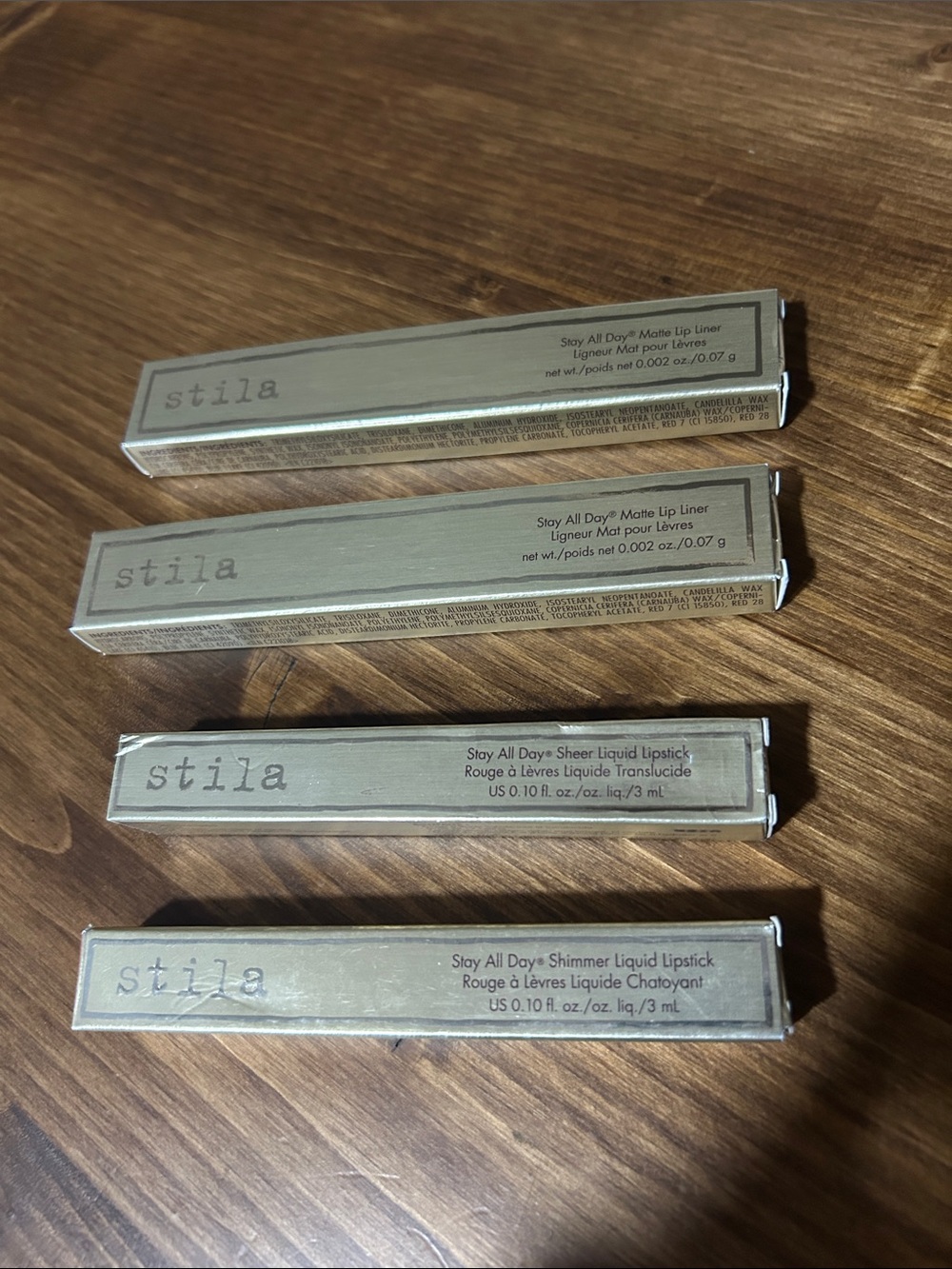 4 Stila Stay All Day Lip Set ( matte lip liner and liquid lipstick new in boxes